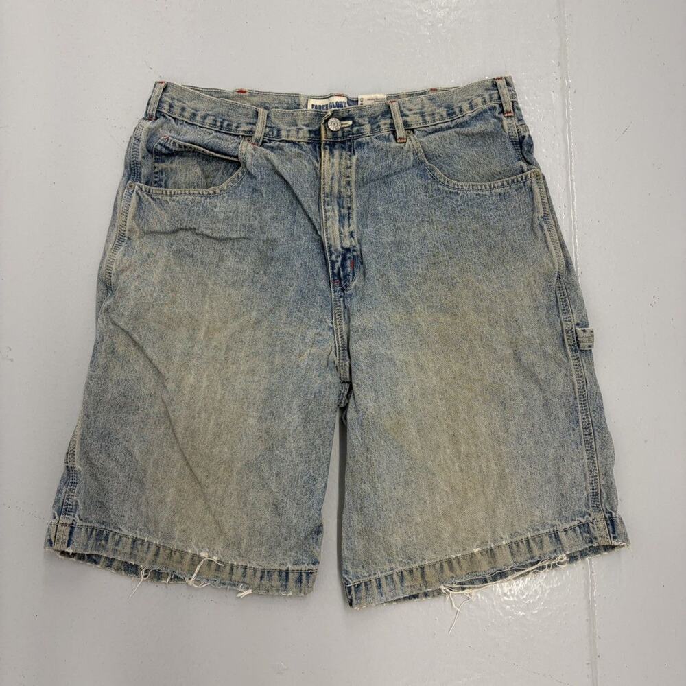 Vintage 90s Faded Glory Blue Carpenter Baggy Jorts 34x11